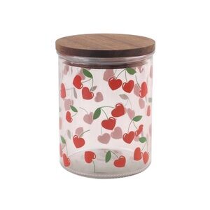 NWT - Target Cherry Glass Storage Jar with Wooden Lid